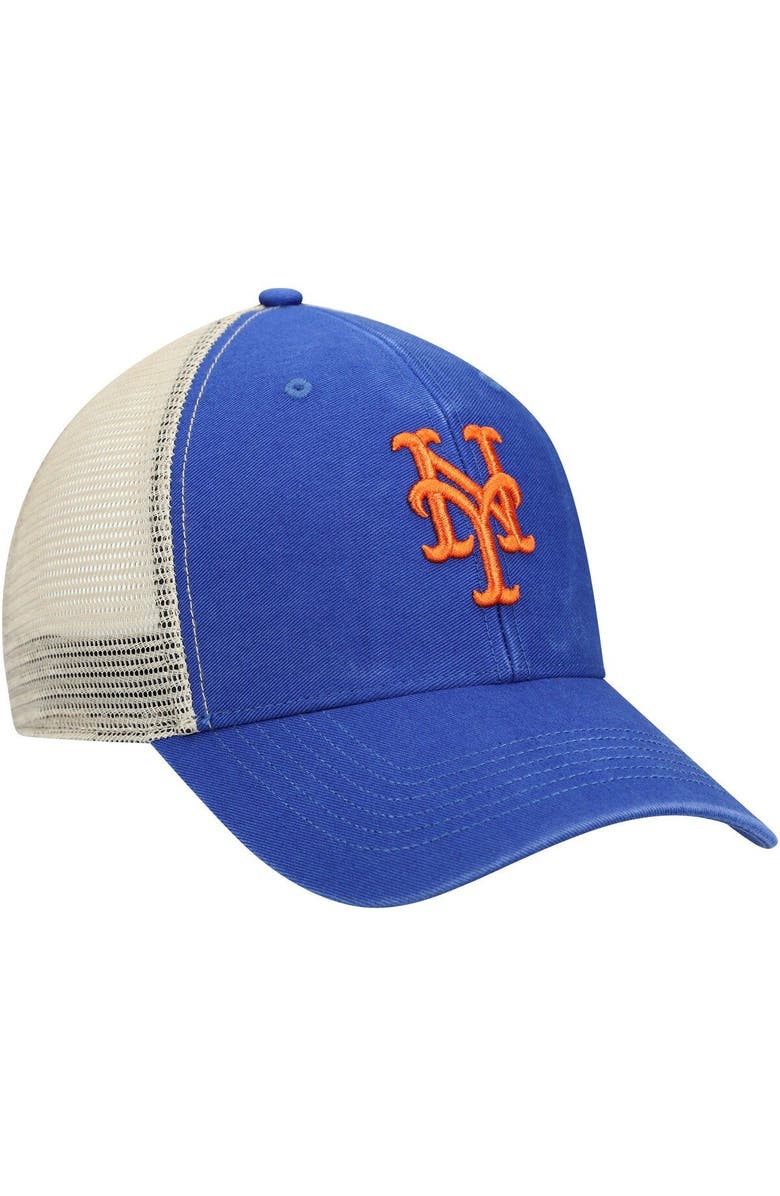 '47 Men's '47 Royal/Natural New York Mets Flagship Washed MVP Trucker Snapback Hat, Alternate, color, 