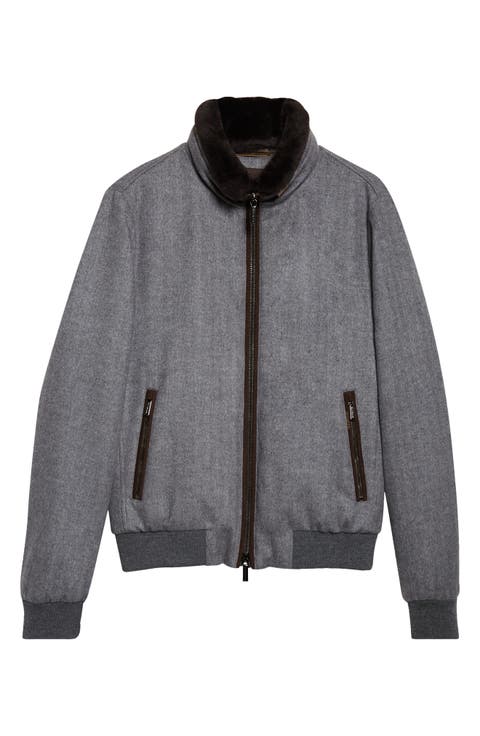 Bellati Herringbone Virgin Wool Down Jacket
