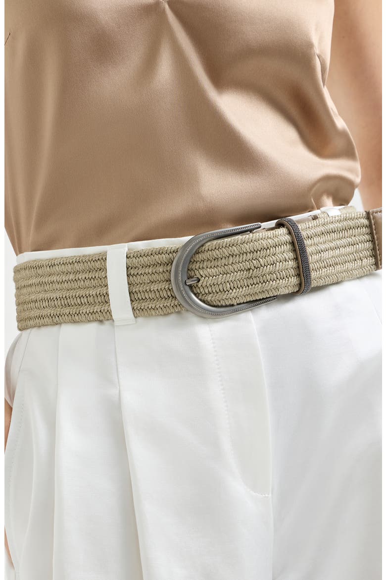 Braided belt, Alternate, color, Beige