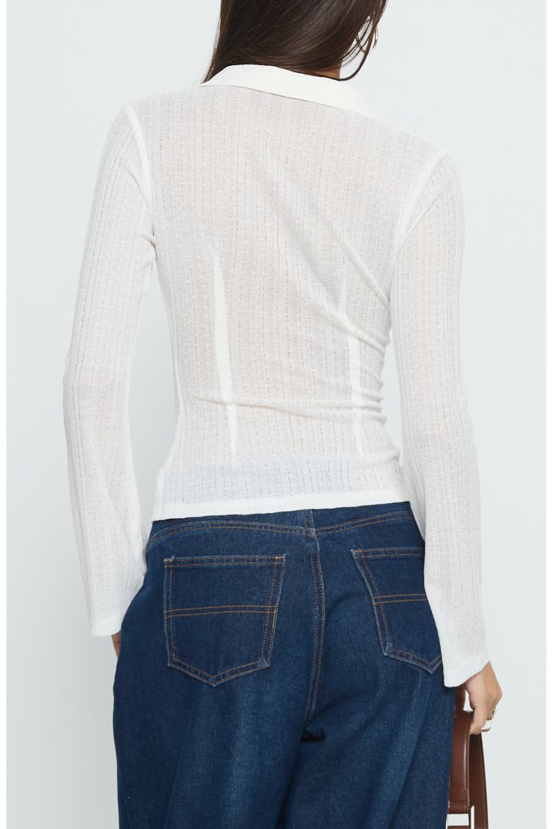 When You Sleep Textured Knit Button-Up Shirt, Alternate, color, WHITE