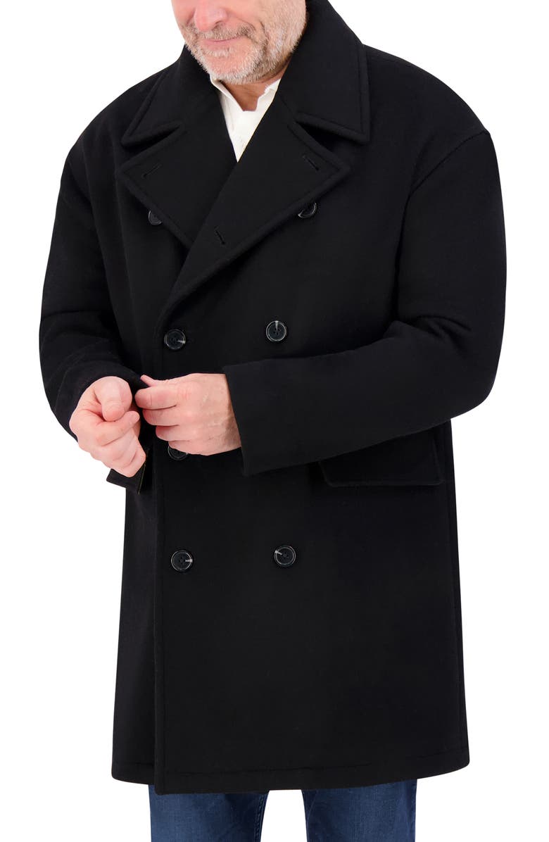 Hudson Jeans Double Breasted Wool Peacoat, Alternate, color,