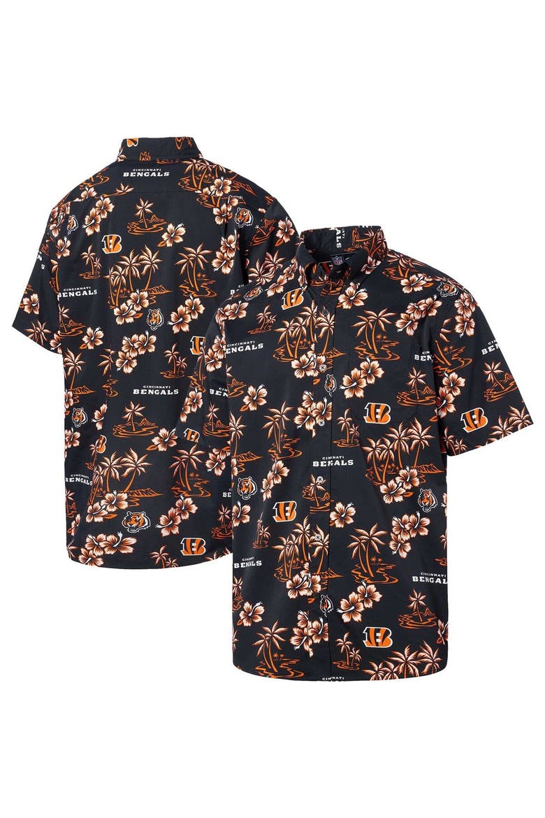 Men's Reyn Spooner Black Cincinnati Bengals Kekai Button-Up Shirt, Main, color, Black
