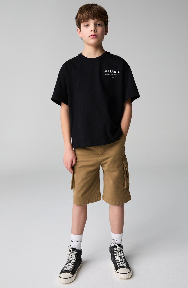 smALLSAINTS by ALLSAINTS Kids' Stretch Cotton Cargo Shorts, Alternate, color, Brown