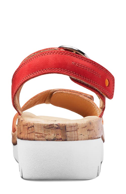 Samuel Hubbard Portola Quarter Strap Wedge Sandal In Two Tone Coral Nubuck