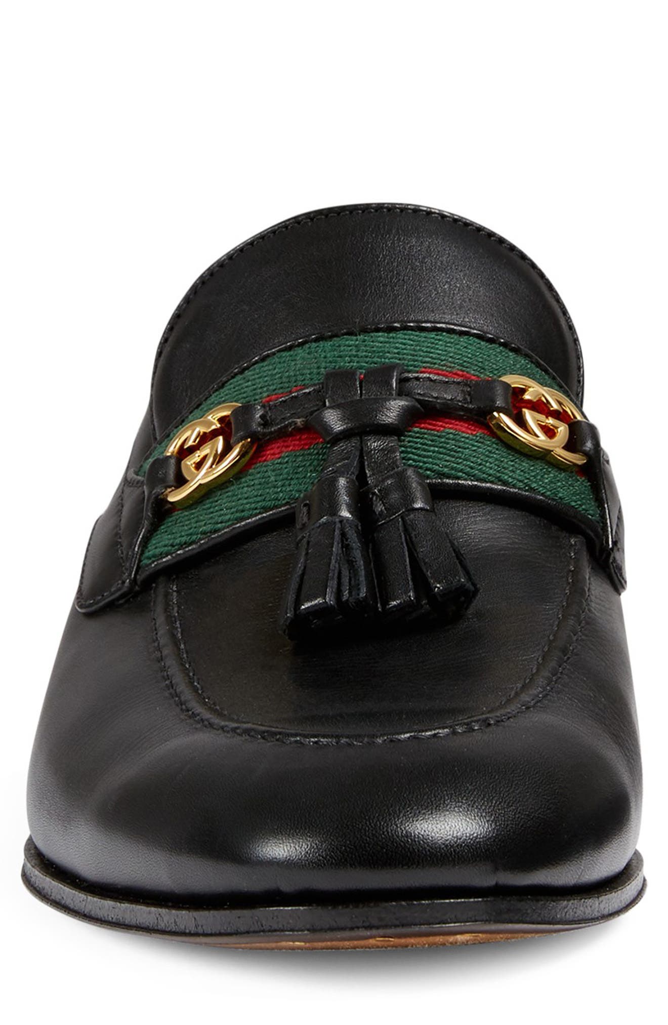 Gucci Paride Tassel Web Loafer, Alternate, color, 