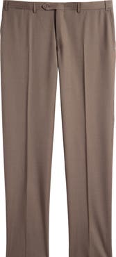 Canali Regular Fit Flat Front Wool Dress Pants