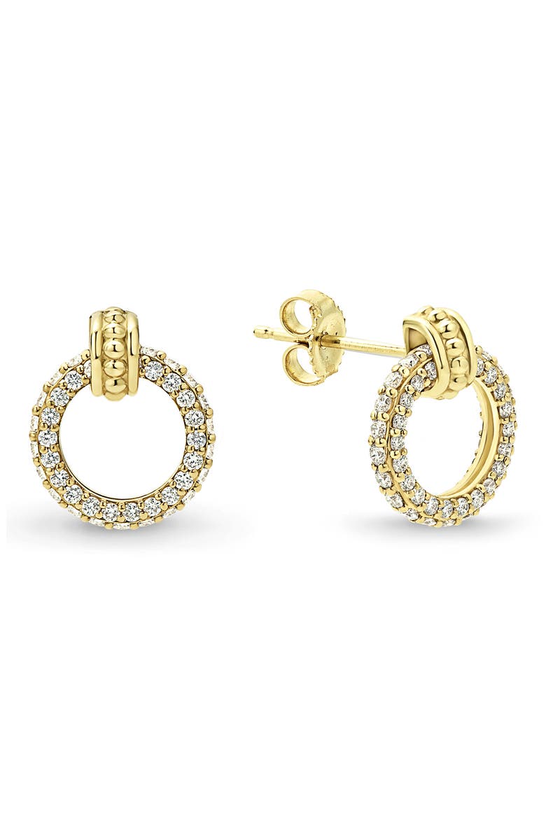 Meridian 18K Gold Circle Diamond Stud Earrings, Alternate, color, DIAMOND
