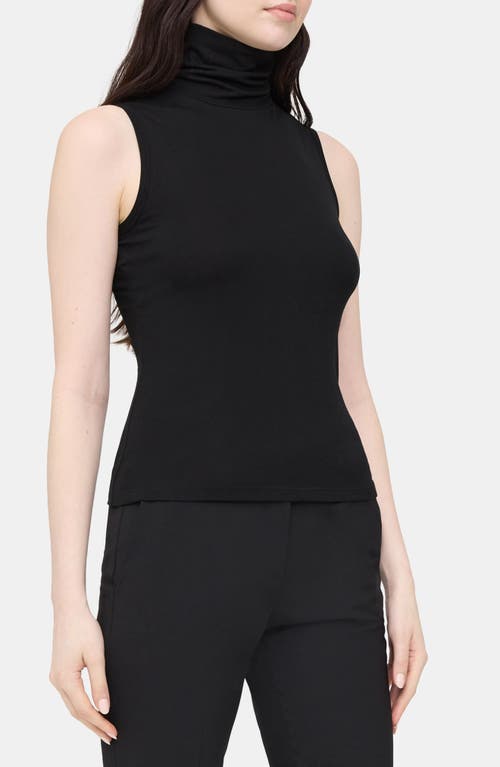 Theory Wendel Sleeveless Turtleneck Top In Black