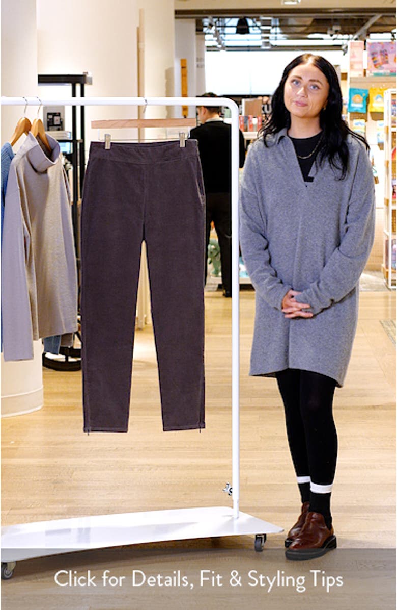 Zip Hem Slim Fit Stretch Organic Cotton Ankle Pants, sales video thumbnail