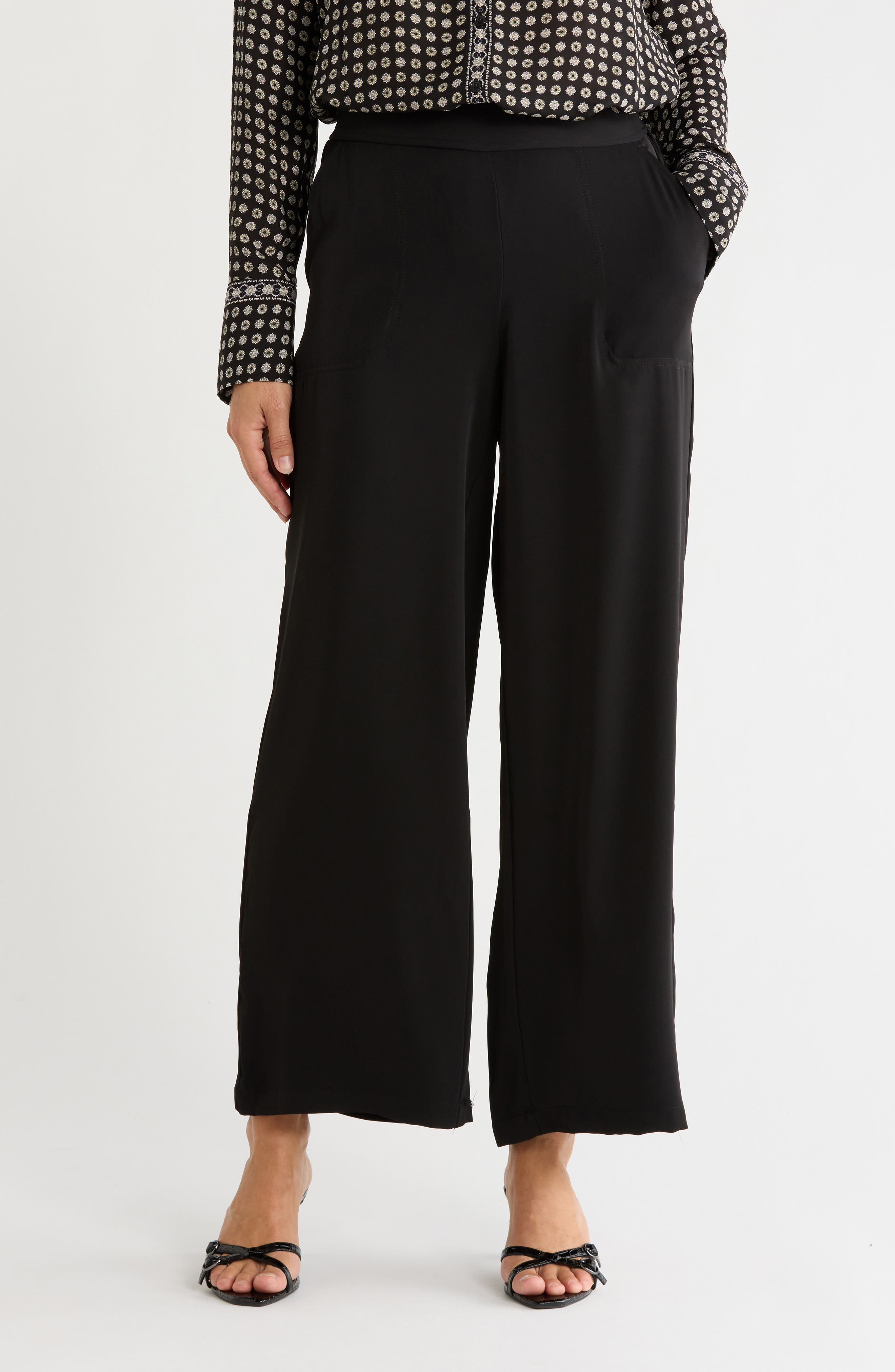 Textured Wide Leg Pants