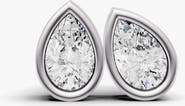 SEREIA OFFICIAL 14K Gold Studs 0.75 Carat Earrings Pear Bezel Solitaire