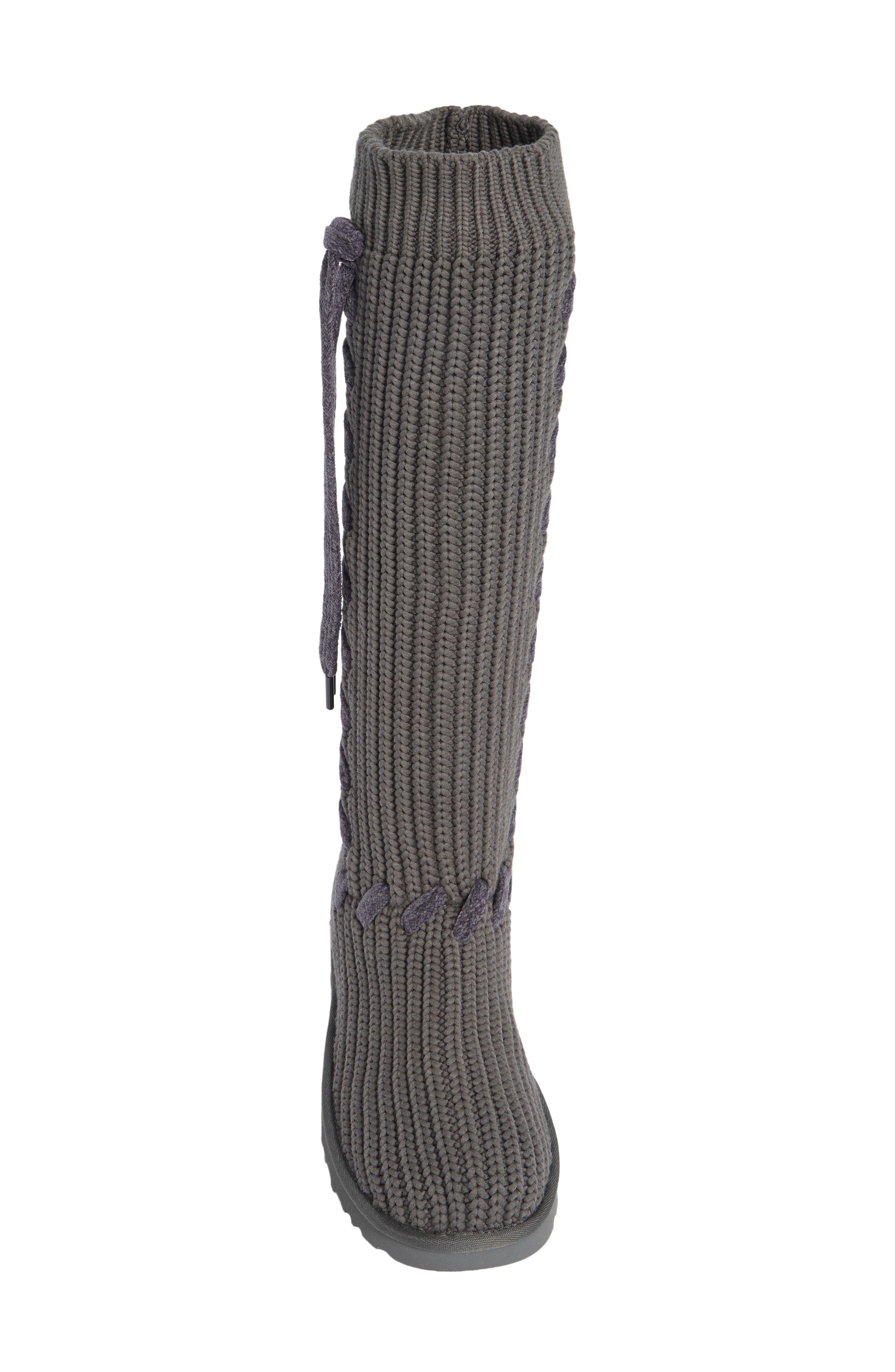 Classic Tall Whipstitch Knit Boot, Alternate, color, CHARCOAL