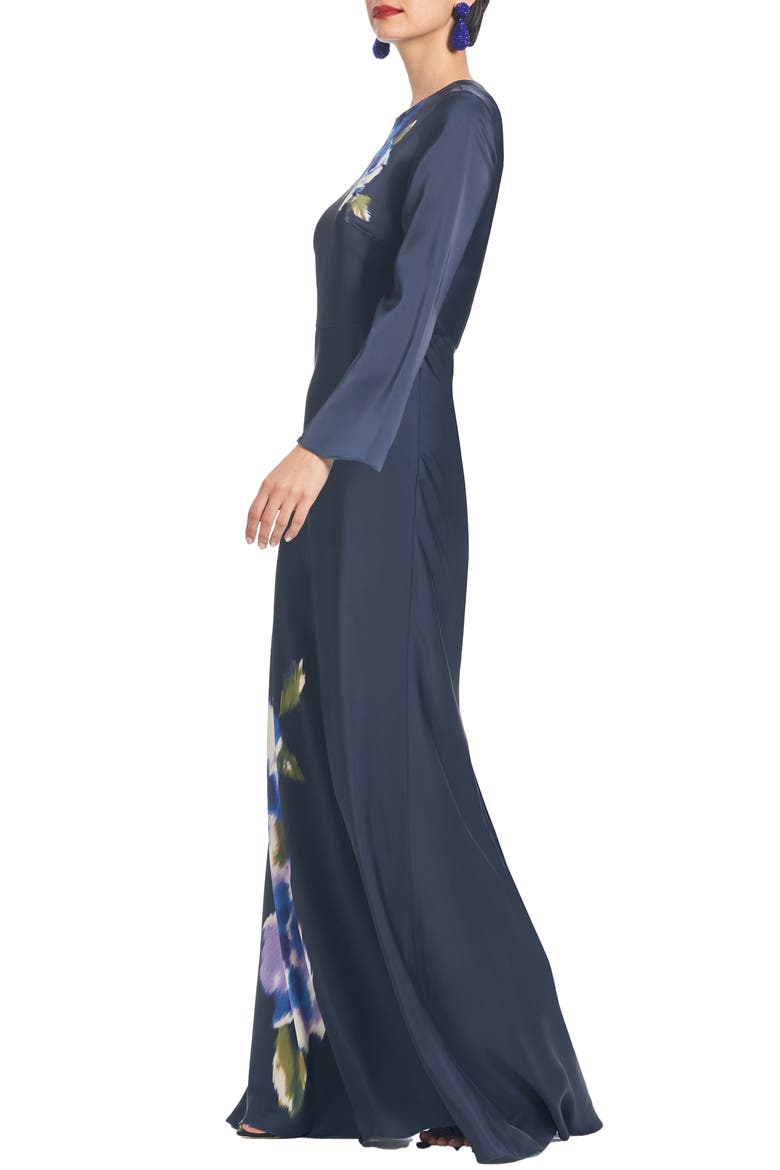 Alex Satin Crepe Gown, Alternate, color, MIDNIGHT CORSAGE