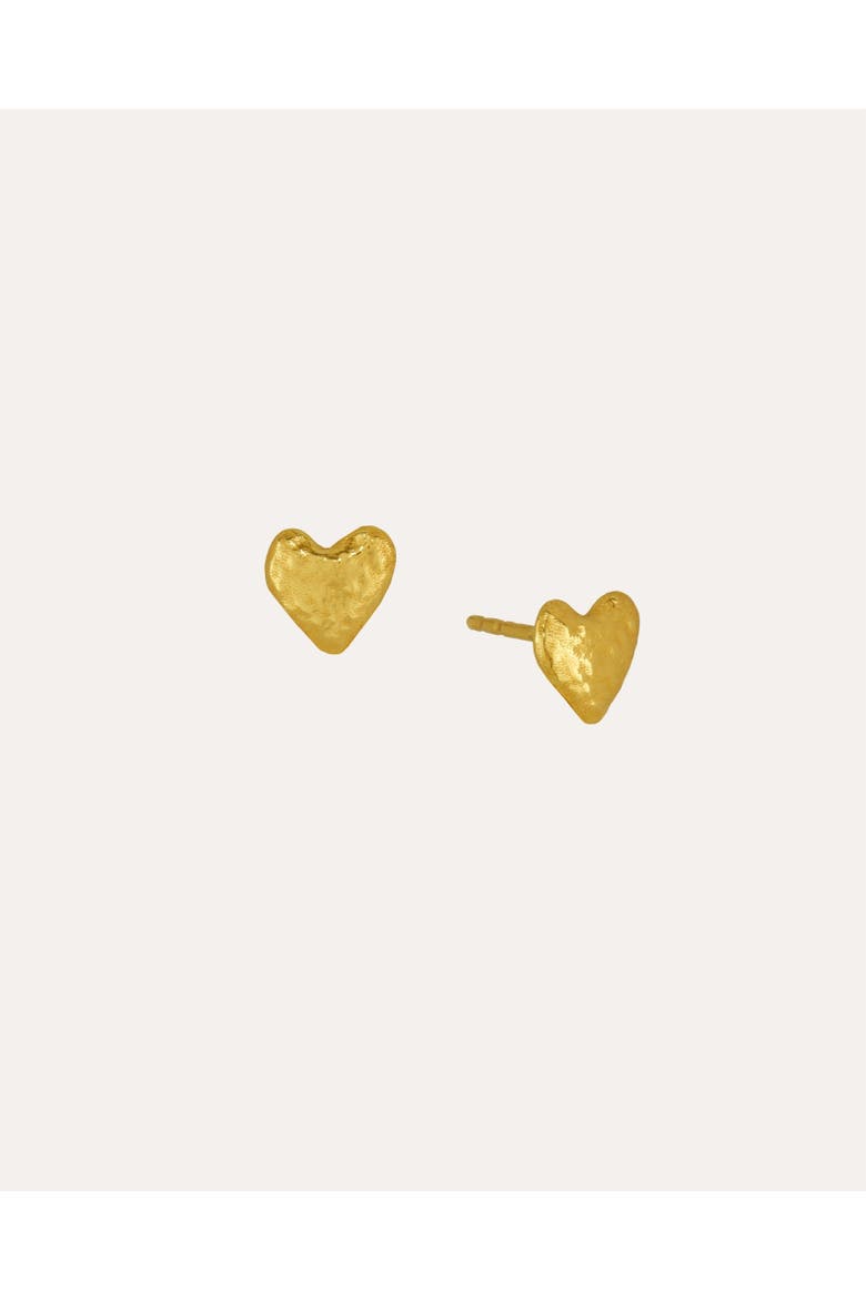 Hammered Heart Studs, Main, color, Gold