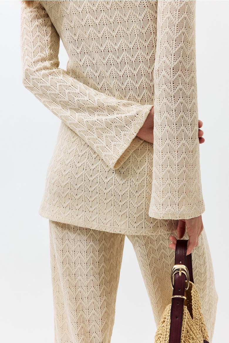 Mama 2-piece Pointelle-knit Set, Alternate, color, Light beige