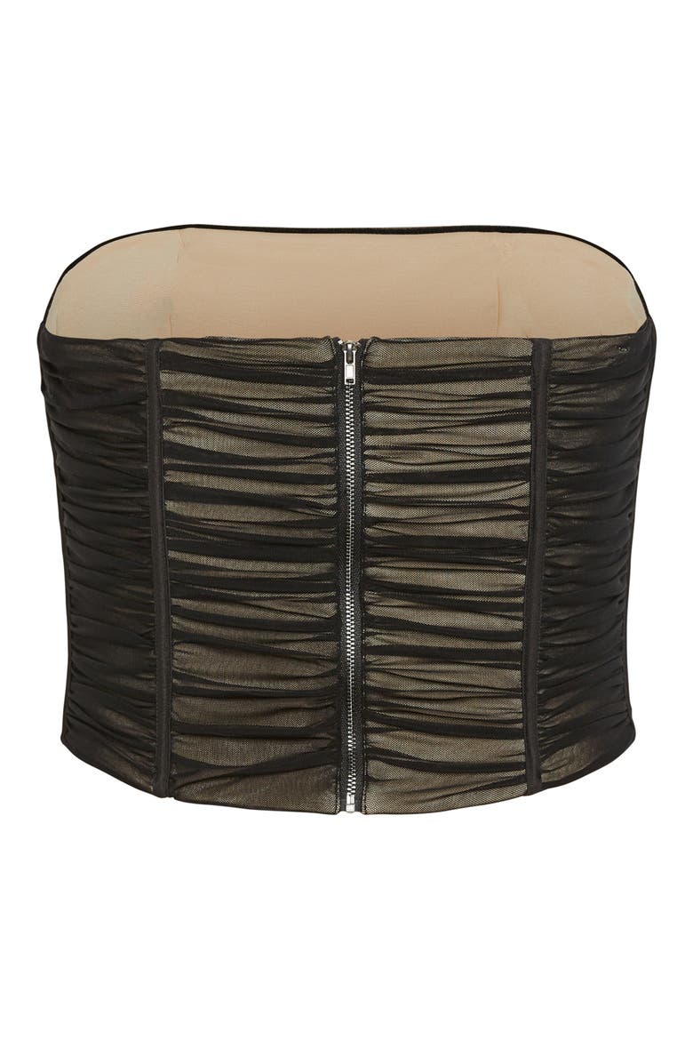 Maise Strapless Corset Top, Alternate, color, BLACK