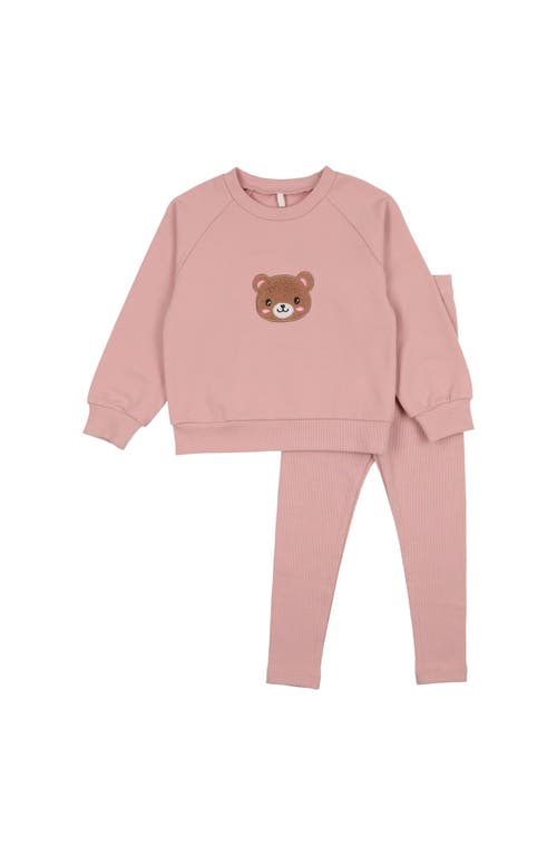 Pouf Girls Bear Sweatsuit In Pink