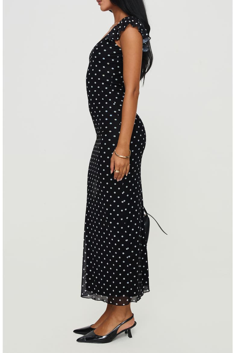 Sandberg Polka Dot Maxi Dress, Alternate, color, BLACK