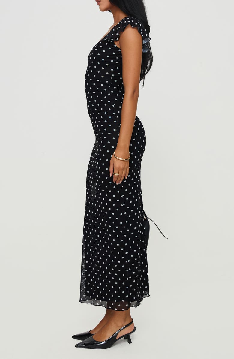 Princess Polly Sandberg Polka Dot Maxi Dress, Alternate, color, Black