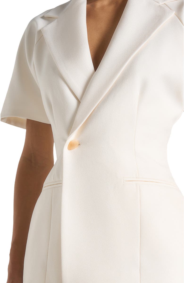 Manière De Voir Malika Double Breasted Short Sleeve Blazer, Alternate, color, Cream
