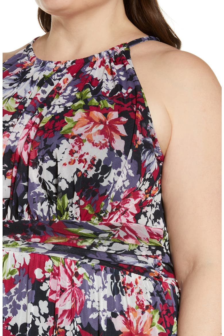 Floral Print Sundress, Alternate, color, NAVY/ DENIM/ PINK