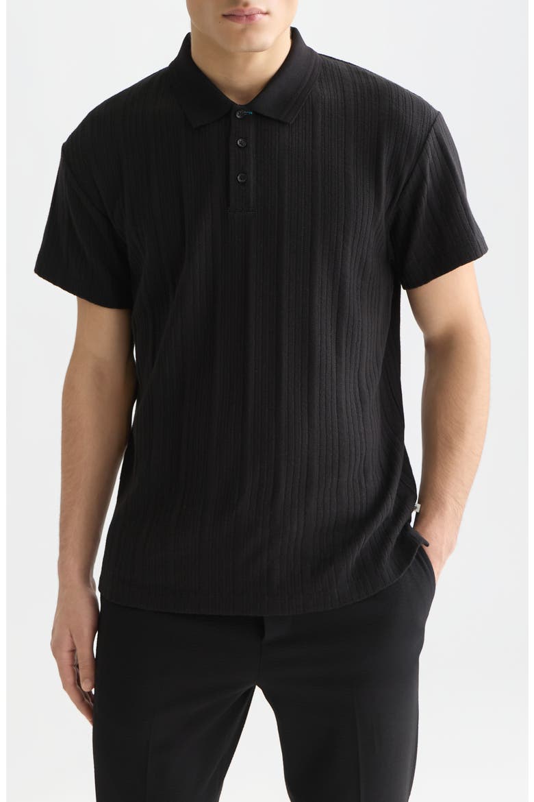 Relaxed Fit Rib Polo, Main, color, METEORITE
