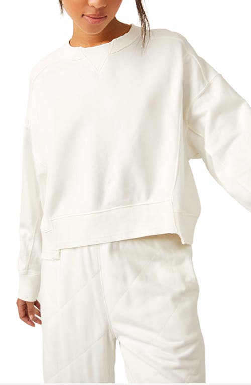 Free People Intercept Cotton Blend Sweatshirt In White