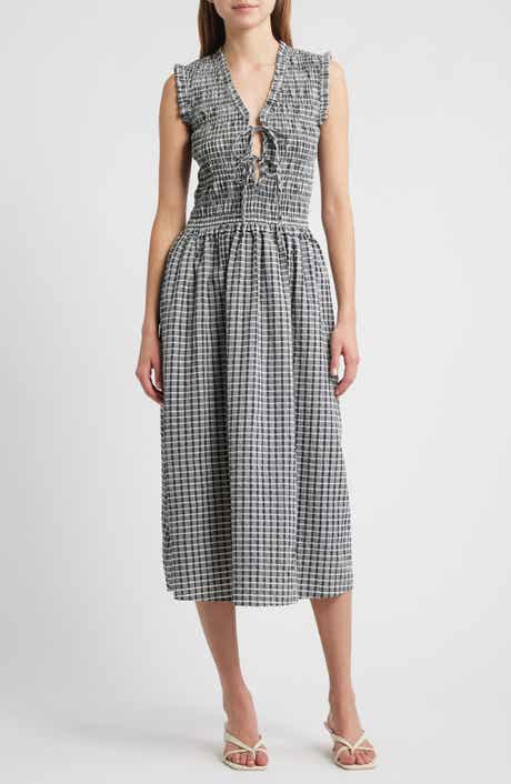 Rails Adine Check Seersucker Midi Sundress