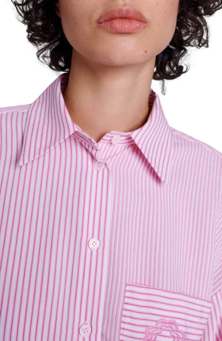 maje Chiavita Oversize Stripe Button-Up Shirt, Alternate, color, 
