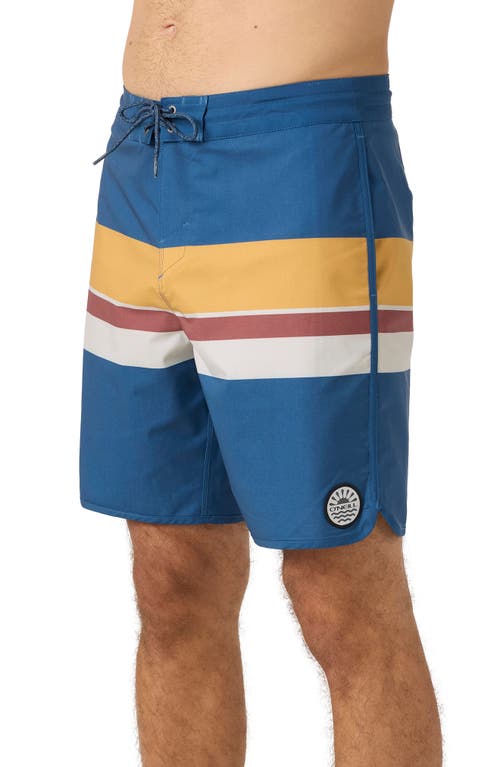 O'neill Men's Cruzer Stripe Scallop 18 Boardshorts In Indigo