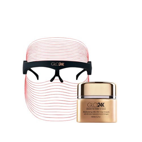 GLO24K UNLEASH THE POWER OF GOLD 7 Color LED Beauty Mask + Day Cream. in Na  product