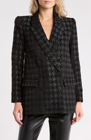 L'AGENCE Cambrie Oversized Houndstooth Blazer