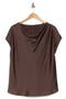 Cowl Neck Cap Sleeve Satin Top
