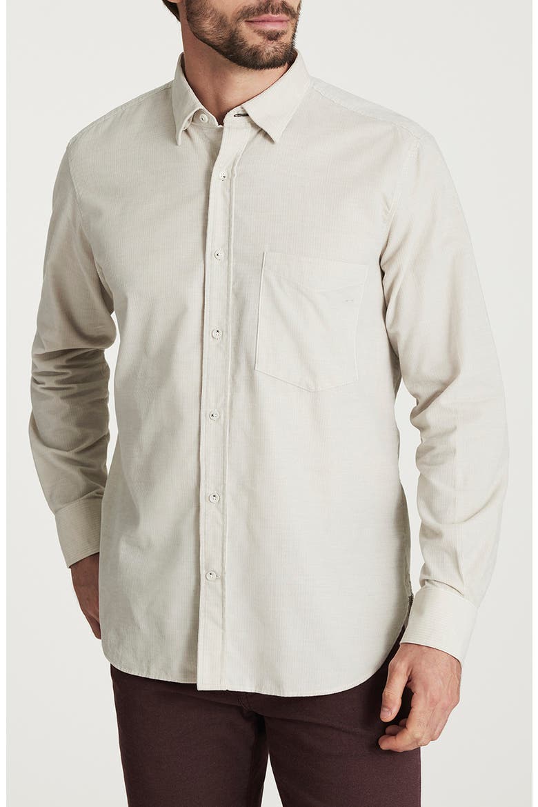 Corduroy Button-Up Shirt, Main, color, BEIGE