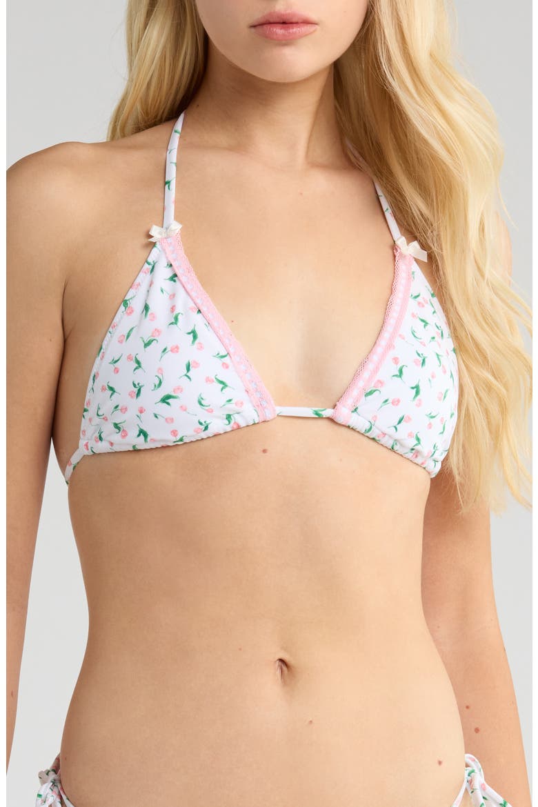 Lacey Day Triangle Swim Top, Main, color, TULIP DITSY