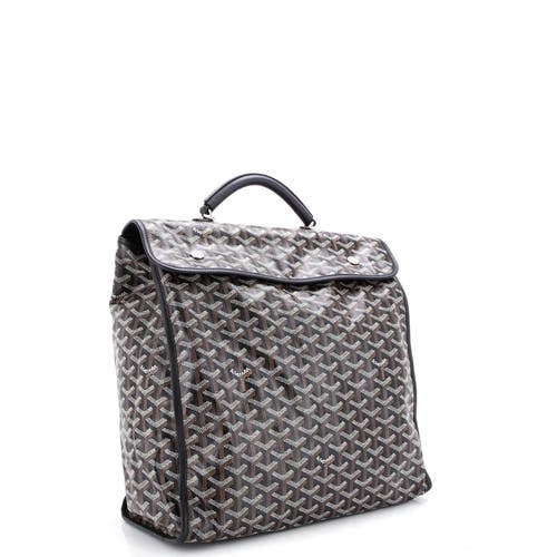 Pre-owned Goyard Goyard Saint Leger Briefcase Backpack Coated Canvas In Black