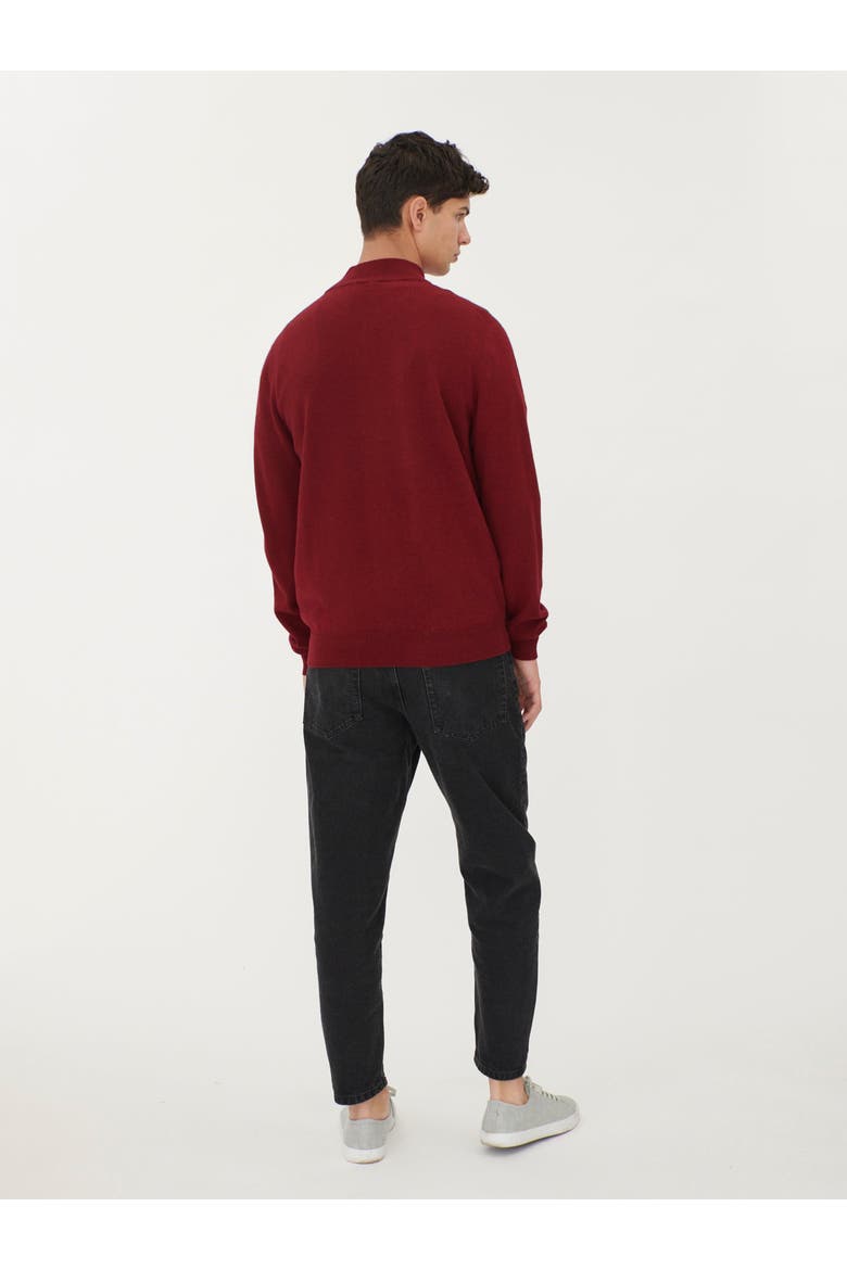 Timeless Half-Zip Cashmere Sweater, Alternate, color, bordeaux