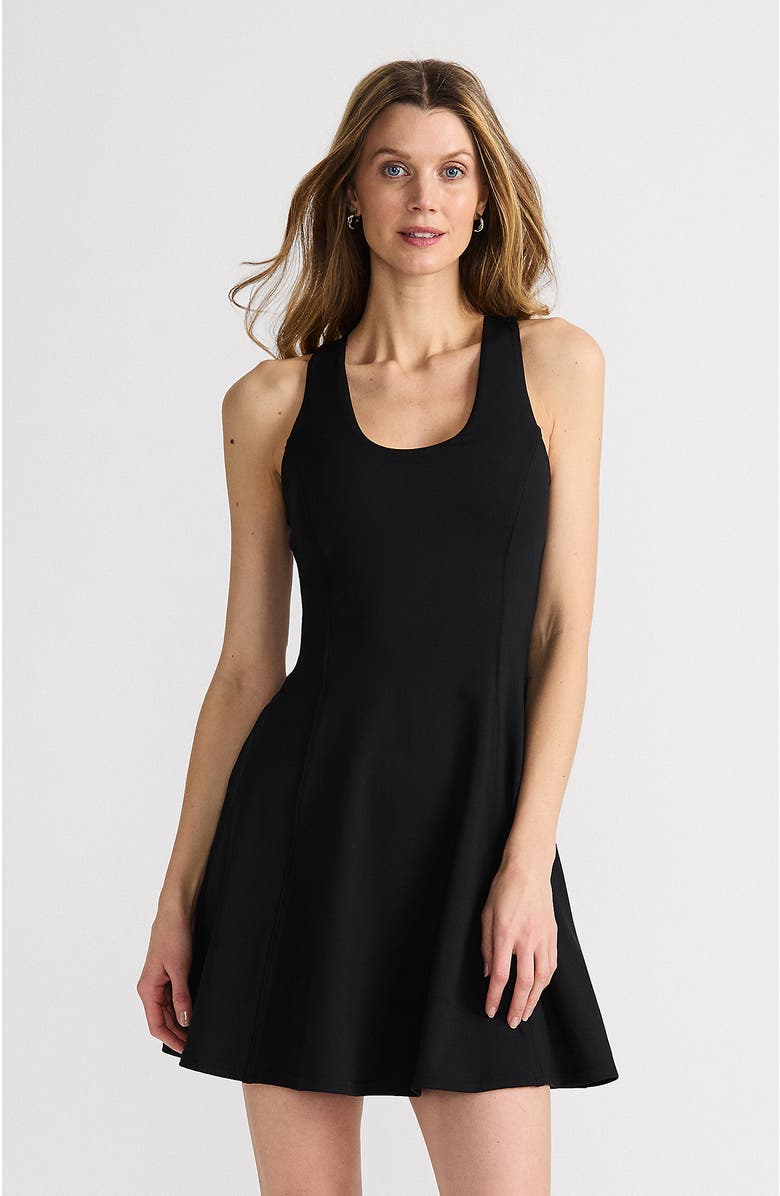 Lands' End Active High Impact Skater Skirt Dress, Main, color, 