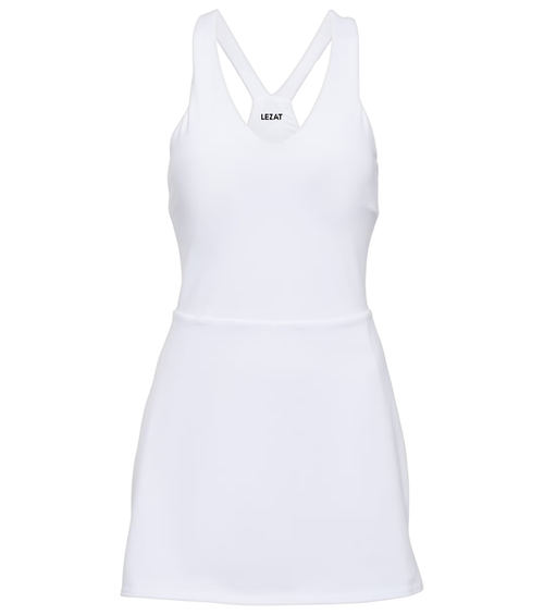Lezat Isla Racerback Organic Cotton Sport Dress In White