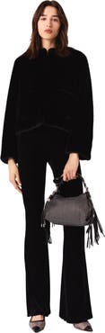 maje Stretch velour trousers