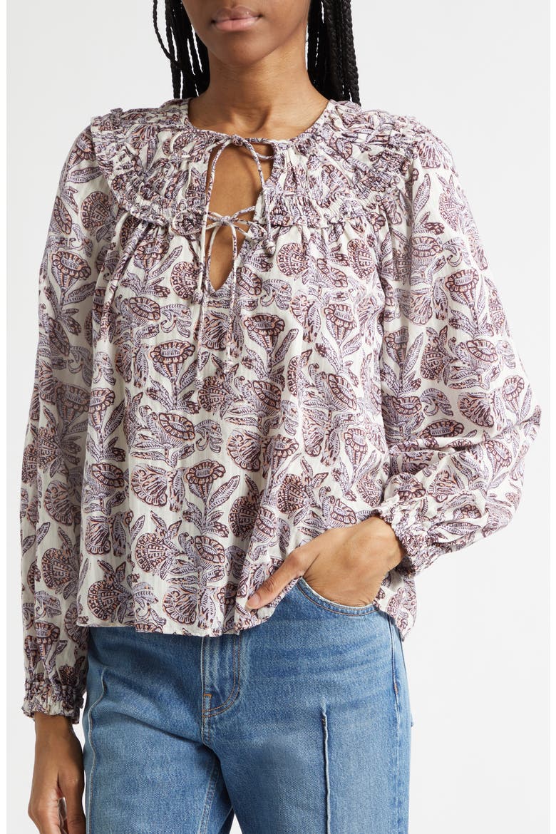 Florelle Cotton Blend Top, Alternate, color, PURPLE MEADOW