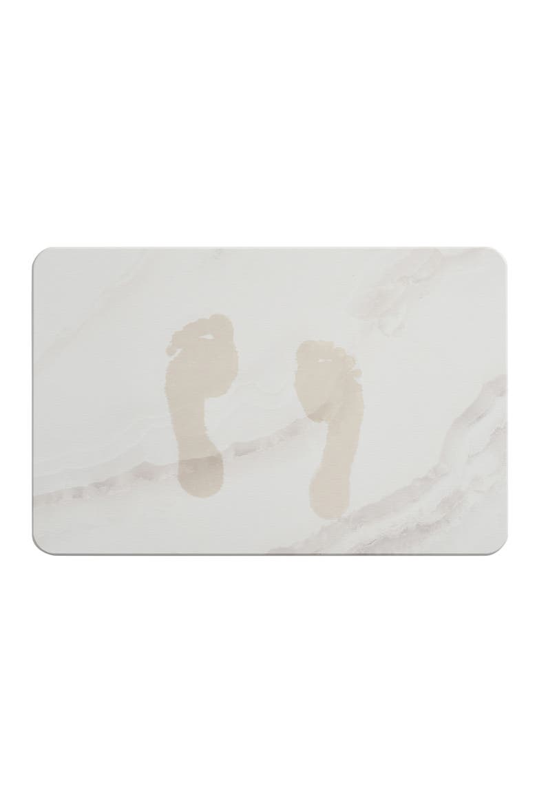 White Marble Diatomite Stone Bath Mat, Alternate, color, WHITE MARBLE