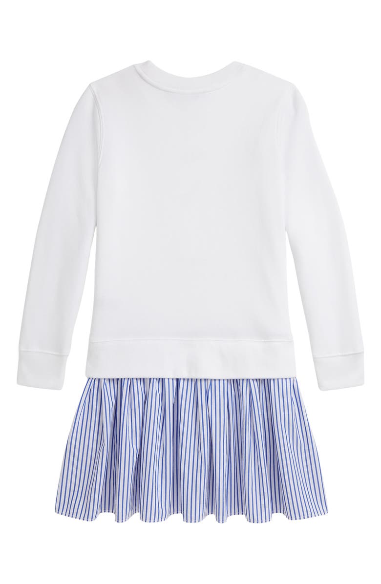 Polo Ralph Lauren Kids' Magic Fleece Bear Logo Dress, Alternate, color, White