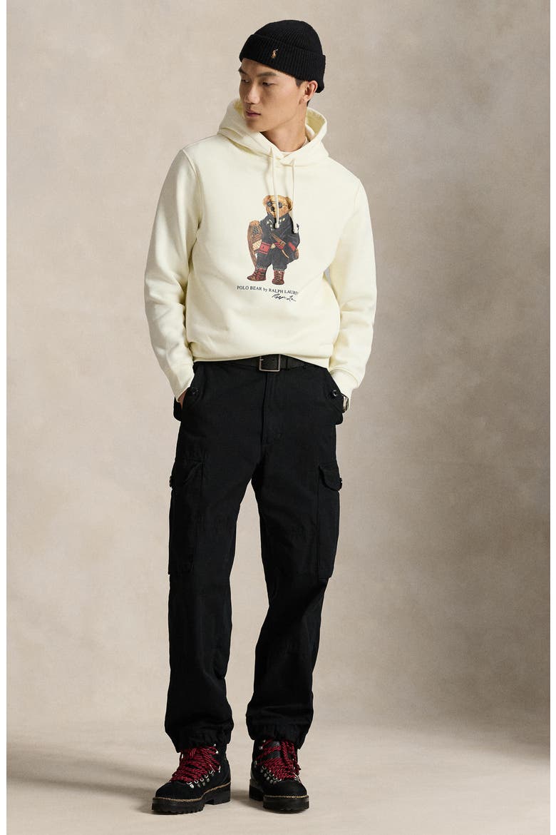 Polo Bear Fleece Graphic Hoodie, Alternate, color, FA25 CLUBHOUSE CREAM HOL BEAR