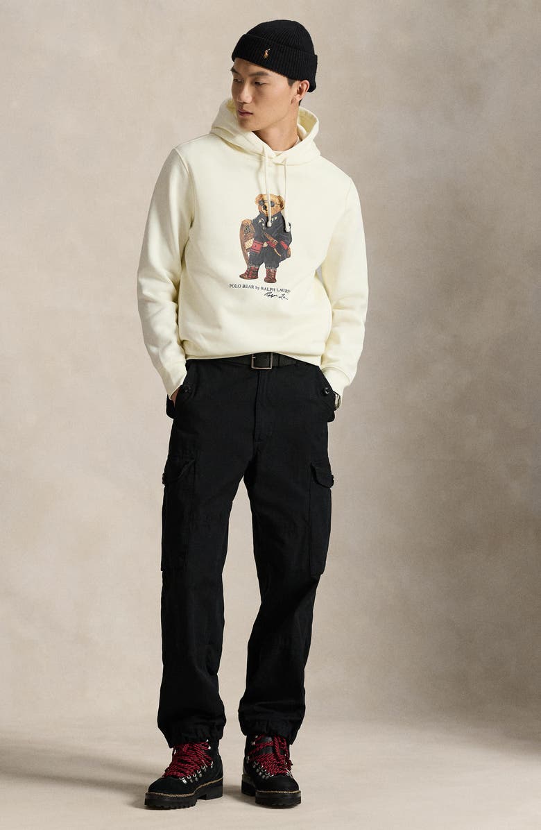 Polo Ralph Lauren Polo Bear Fleece Graphic Hoodie, Alternate, color, Fa25 Clubhouse Cream Hol Bear