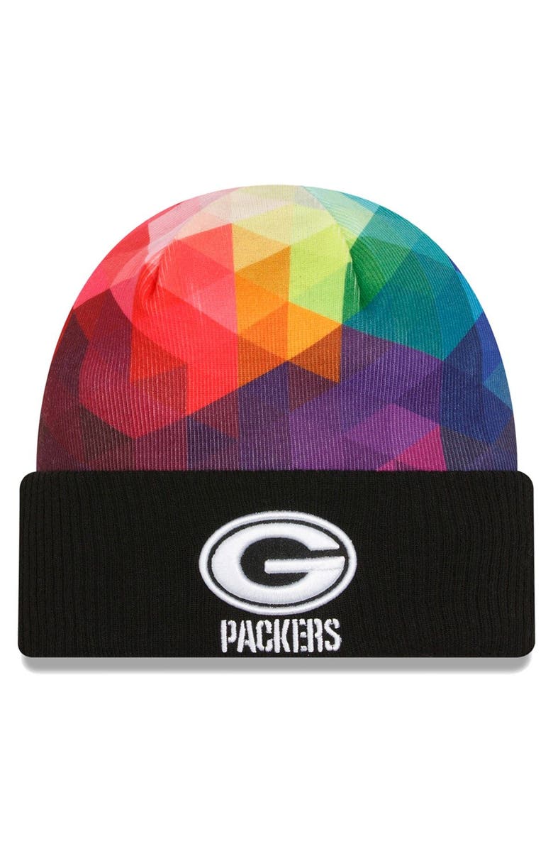 New Era Men's New Era Black Green Bay Packers 2023 NFL Crucial Catch Cuffed Knit Hat, Main, color, Black