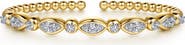 Gabriel & Co. Bujukan Diamond Bezel Beaded Cuff Bracelet