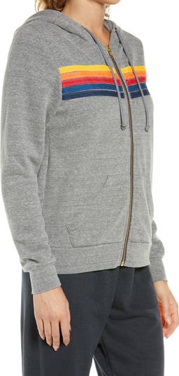 【n.k atelier】 stripe hoodie Aviator Nation 5 Stripe Zip Unisex Hoodie in NAVY // BLUE