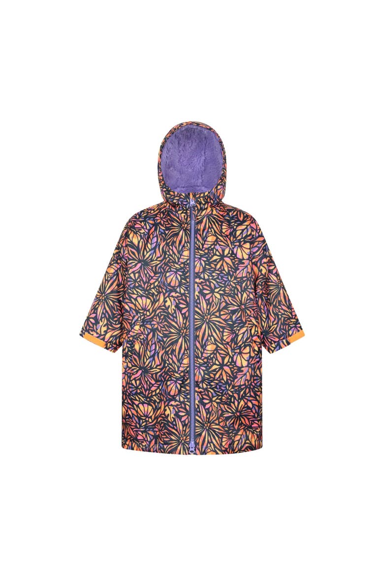 Childrens/Kids Tidal Flowers Waterproof Changing Robe, Main, color, Navy