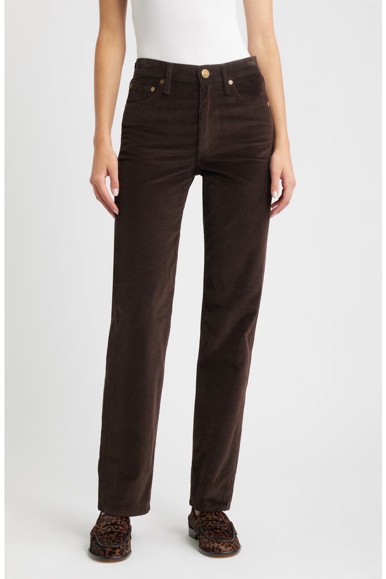 Harlow Corduroy Straight Leg Pants, Main, color, DBRWN